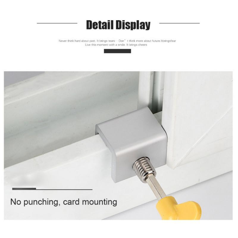 Screen Window Stopper Sliding Window Child Safety Lock Key Lock Window Door Lock Restrictor Aluminum Anti-pinch Baby Safety Lock