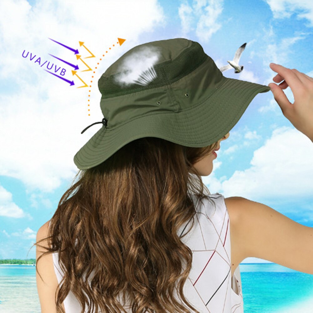 Outdoor Sun Protection Bucket hats for women Men Summer Big Wide Brim Hiking Fishing Travel Fisherman Basin Sun Caps gorras