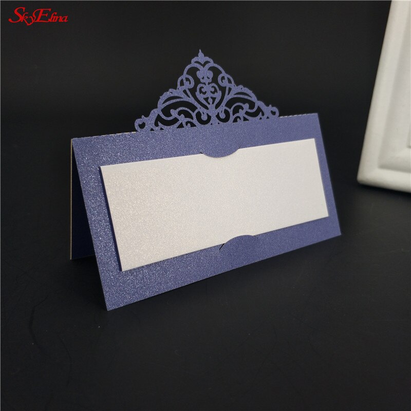 50pcs Party Table Name Wine Guest Place Cards Table Place Cards Favor Decoration Wedding Supplies Seating Decoration 8ZSH873: Royal blue1