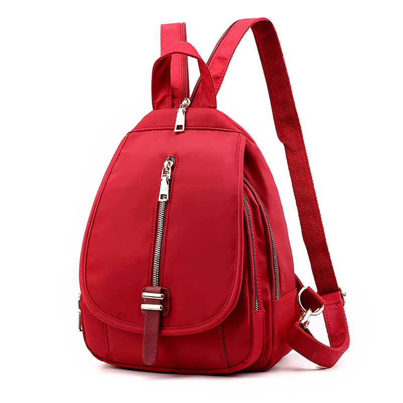 Multifunktionel lynlås sportstaske kvinder udendørs sportstaske rygsæk dame rygsæk til femme: Rødvin