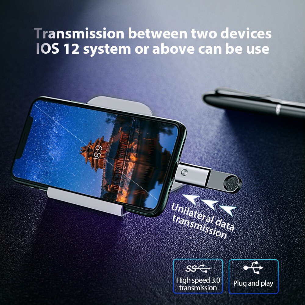 ! accezz otg adapter til belysning til usb til iphone 7 8 plus  x 11 pro max konverter ios 13 tilslut kamera oplader kabel stik
