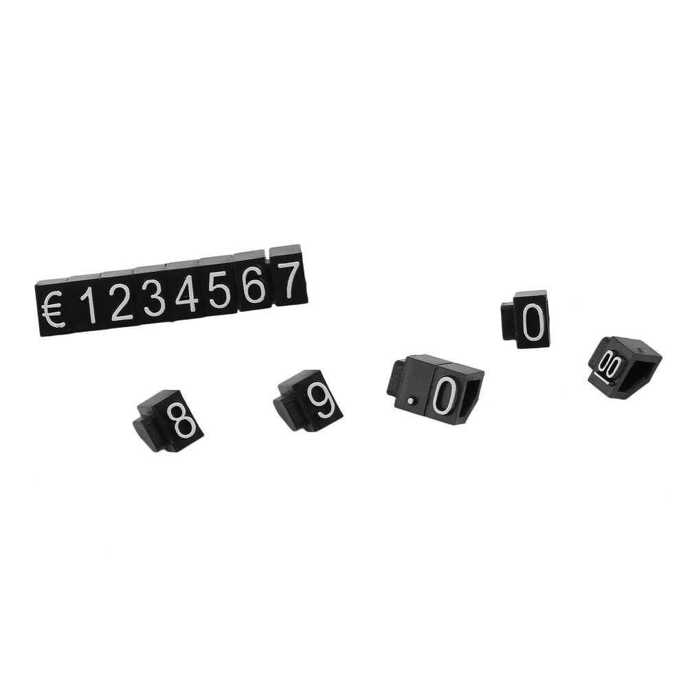 420 PCS Price Cubes White on Black Jewelry Watches Euro Sign Mini Adjustable Price Tag Display Signs for Retail Shop