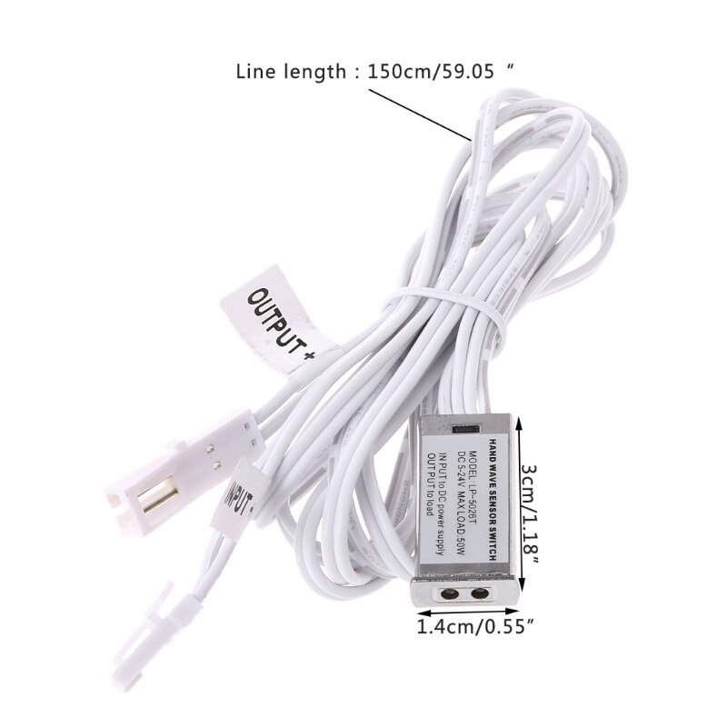 DC 12V/24V IR Hand Wave Sensor Switch 5A Hand Sweep Switch 10cm Sense Distance X4YD