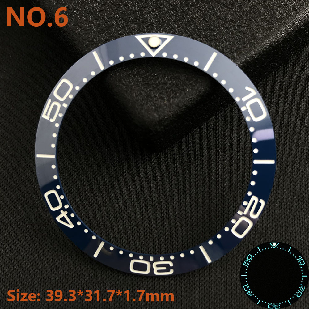 39.3*31.7 or 40.7*32.7mm Sloping Luminous Ceramic Bezel Insert Replacement of watch accessories Ceramic Bezel Insert: Red