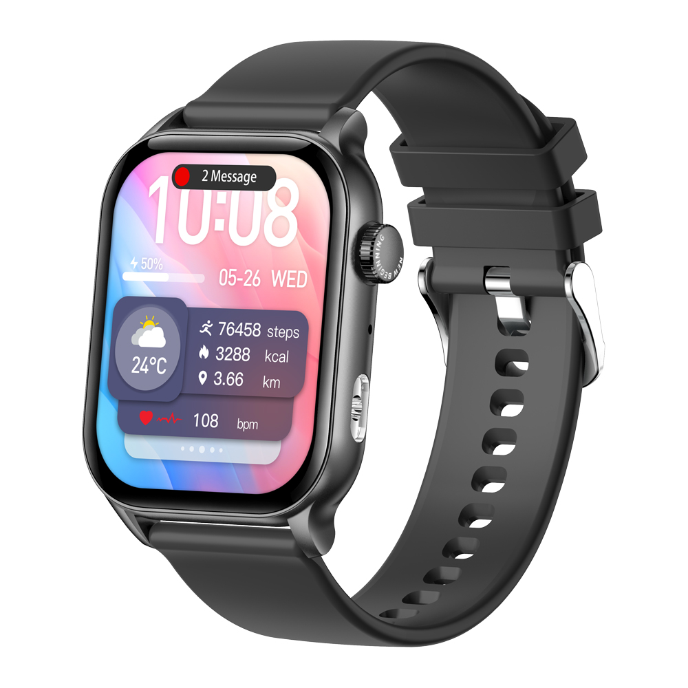 Reloj inteligente COLMI P78 AMOLED con pantalla de 1,95 pulgadas con linterna y llamadas de voz más de 100 modos deportivos Monitor de salud reloj inteligente para hombres y mujeres: Negro