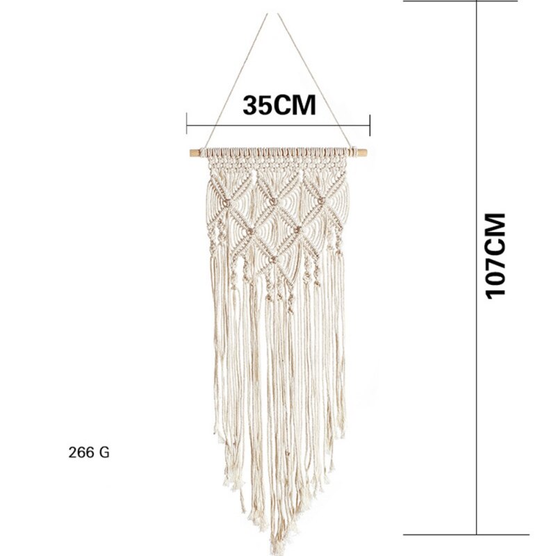 Bohemian Chic Macrame Muur Opknoping Wandtapijten Mandala Dreamcatcher Muur Decor Boho Geweven Gebreide Wandtapijten Home Decoratie: H