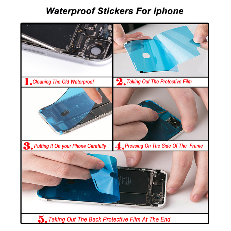 Adhesivo de sellado impermeable para iPhone, cinta adhesiva de reparación de marco de pantalla LCD, 3M, 6S, 7, 8 Plus, X, XS, 11, 12, 13, 14 Pro, Max, XR, 10 Uds.