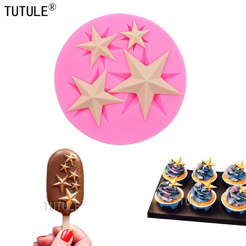 Flexibele, voedselveilige rubberen mal met sterrenmotief, siliconen mal met een eenzame ster, chocolademal, mal voor hars, polymeerklei, flexibele siliconen mal
