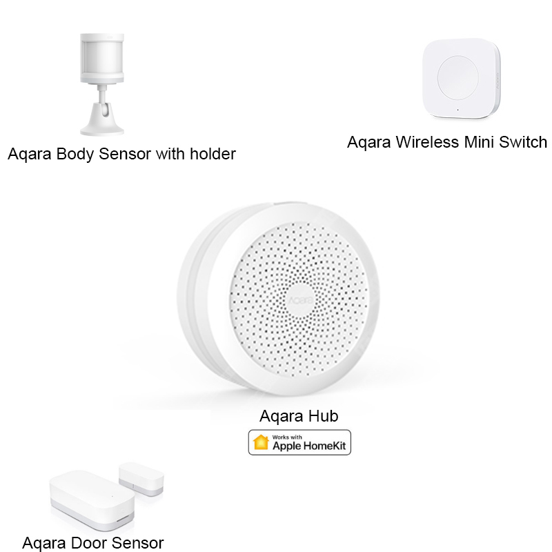 Xiaomi Aqara set Smart Home Kits Gateway Hub Door Window Shock Sensor Body Sensor Wireless Switch Water Sensor for Apple Homekit