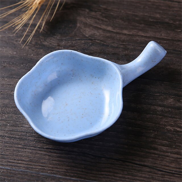 Soucoupe multifonction pour assaisonnement, Sauce alimentaire, accessoires de cuisine, support de baguettes, repos des aliments, plat à tremper, petite assiette à collation: Blue