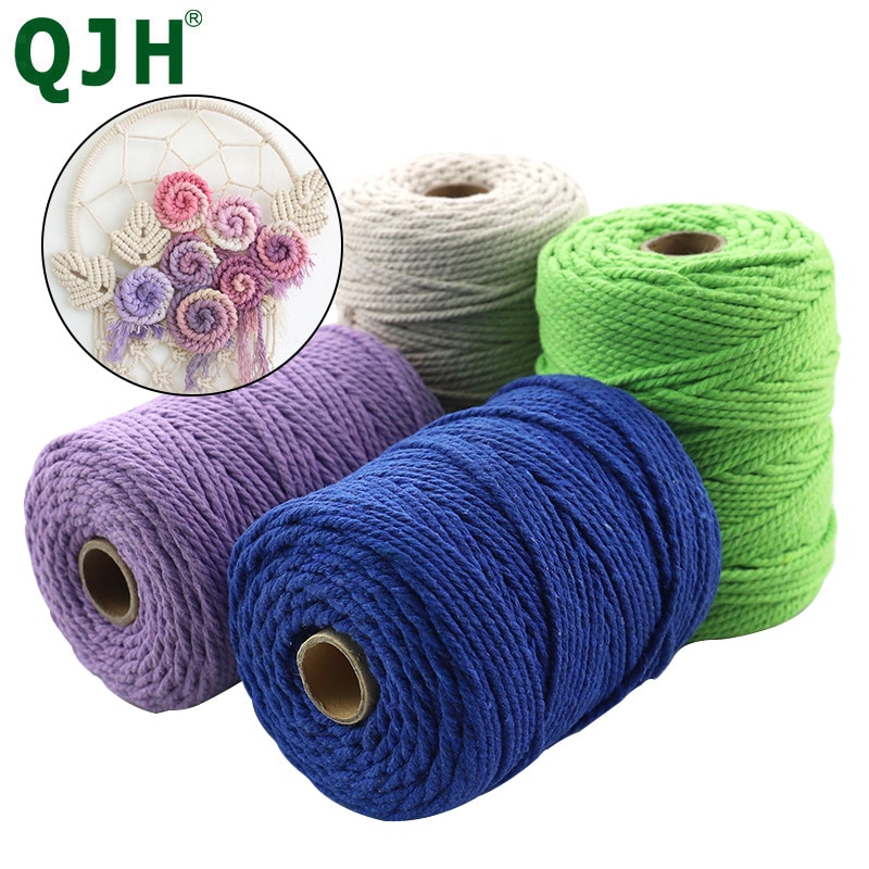 2mm/3mm Natural Handmade Cotton Cord Thread Macrame Crochet Rope DIY Hanging Tapestry Weaving Yarn Knitting Rope DIY Handmade