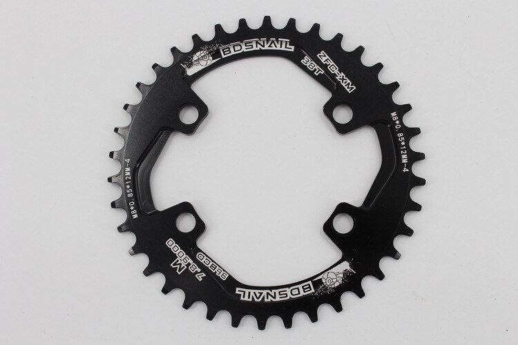 SNAIL MTB Bike Chainring Round Oval For Shimano M7000/8000/9000 32/34/36/38T 96BCD Narrow Wide Tooth Plate: 38T Round Black