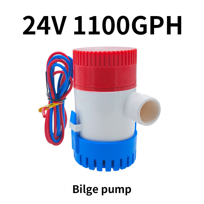 1Pcs Bilge Pump with Float Switch 12V/24V 1100GPH/750GPH Water Pump for Boat Seaplane Motor Homes Houseboat - Bilge Pump: Dark Grey