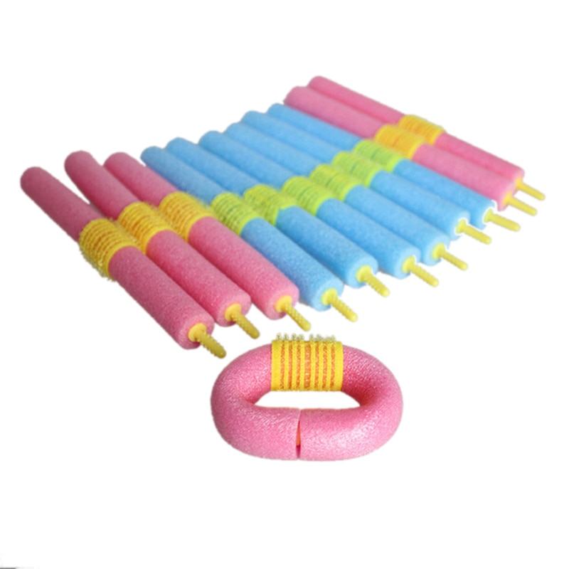 12 Stuks Soft Hair Curler Roller Curl Hair Bendy Rollers Diy Magic Haarkrulspelden Tool Styling Rollers Spons Haar curling