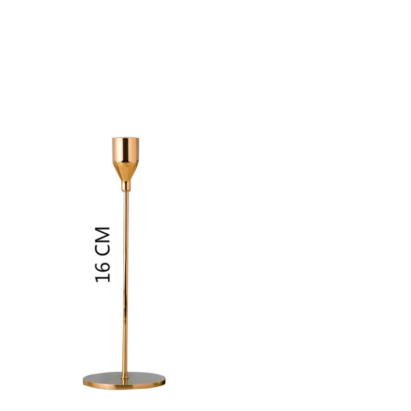 5 stijlen klassieke gouden metalen kaarsenhouder tafeldecoratie kandelaar ornament feest bruiloft huisdecoratie draagbare kaarsenstandaard: Hoog 16cm