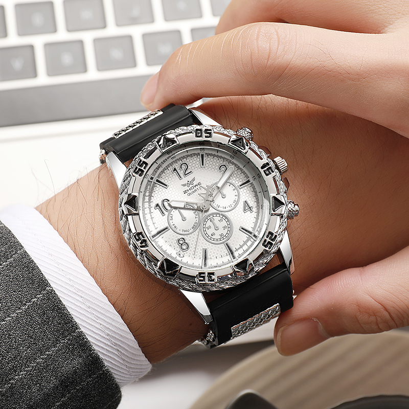 Sport Stil Silikon Herrenuhr lässig Armbanduhr