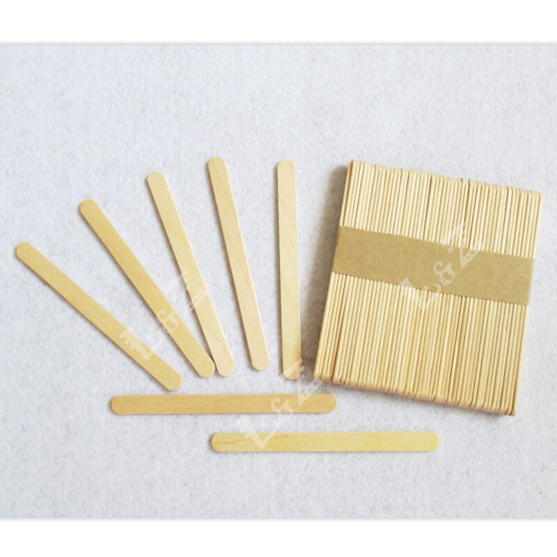 114x10x2mm Wood Ice Cream Stick Wooden Lollipop Popsicle Sticks Kids DIY Crafts Model Tools - Natural Color 500pcs/lot