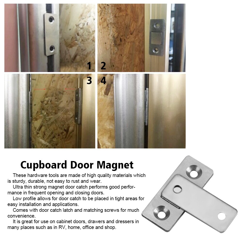 Door Catch Latch Ultra Thin Strong Magnetic Door Catch Latches For Furniture Cabinet Cupboard With Screw