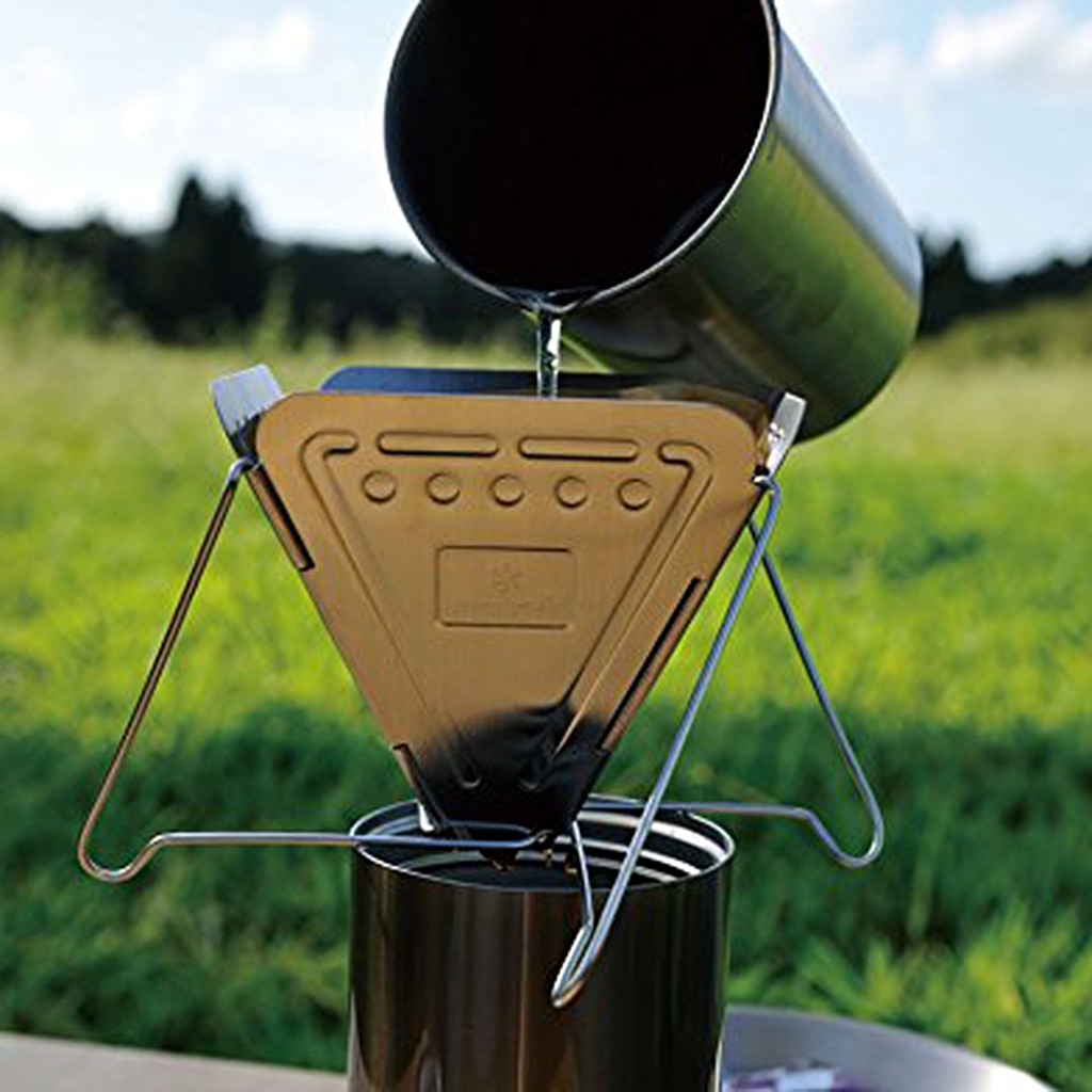 Rustfrit stål foldbar kaffedryp filterstativ kaffedråber udendørs køkkengrej holdbart 10cm til hjemmerejse camping picnic