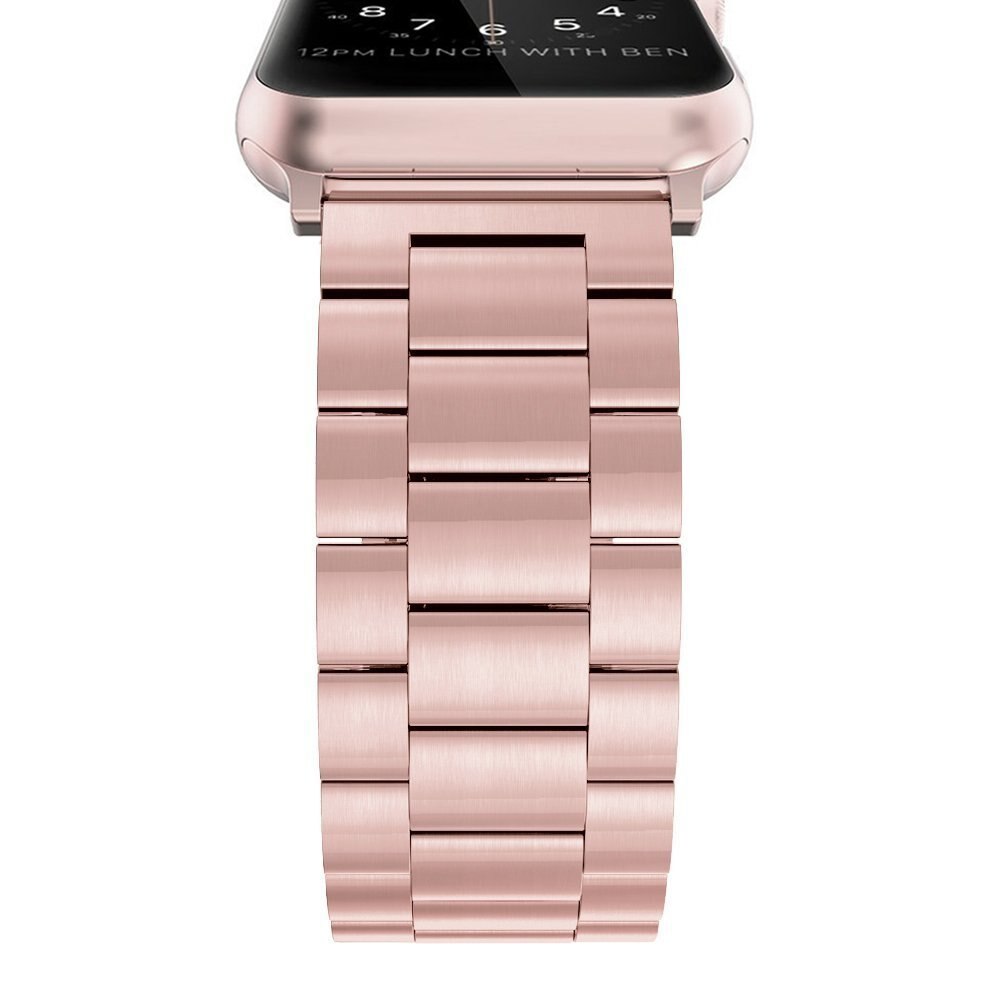 Bracelet en acier inoxydable pour Apple Watch, 38/42mm/40/44mm série 1 2 3 4 5 6, pour iwatch 5, bracelet avec bouton rose or