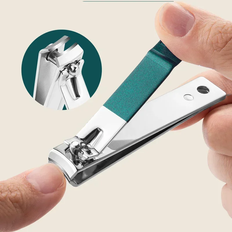 juego de cortaúñas de acero inoxidable con Estuche De Viaje de cuero, juego de herramientas de aseo verde para manicura, herramienta para el cuidado de los pies en el hogar