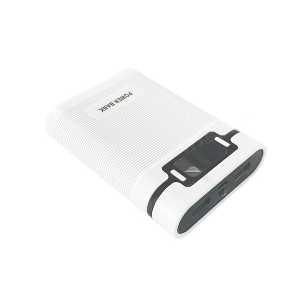 VerkoopDual Usb Lcd Display 4-Cell 18650 Battery Charger Box Power Bank Diy Case Kit: WHITE