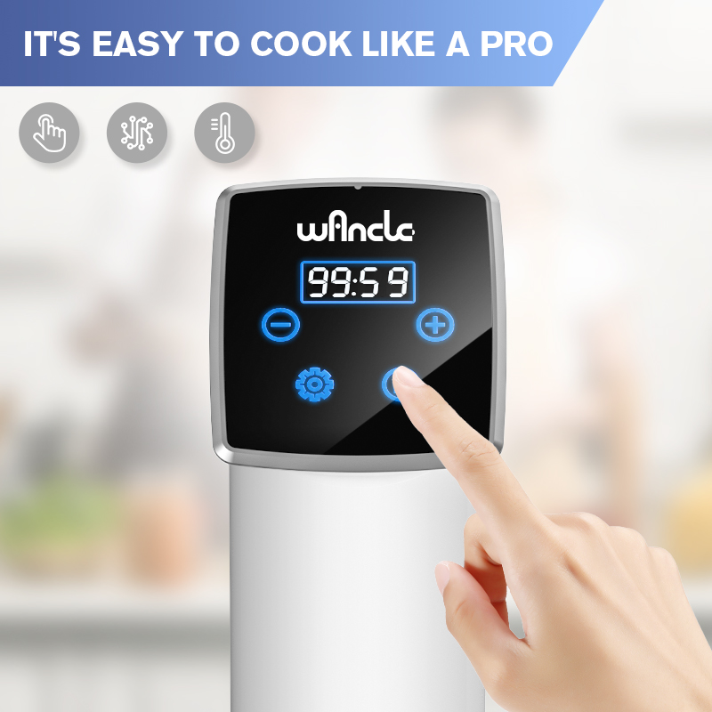 Wancle-cocina Sous Vide al vacío de 1100W, resistente al agua IPX7, circulación de inmersión de cocción lenta, cocina precisa con pantalla Digital LED