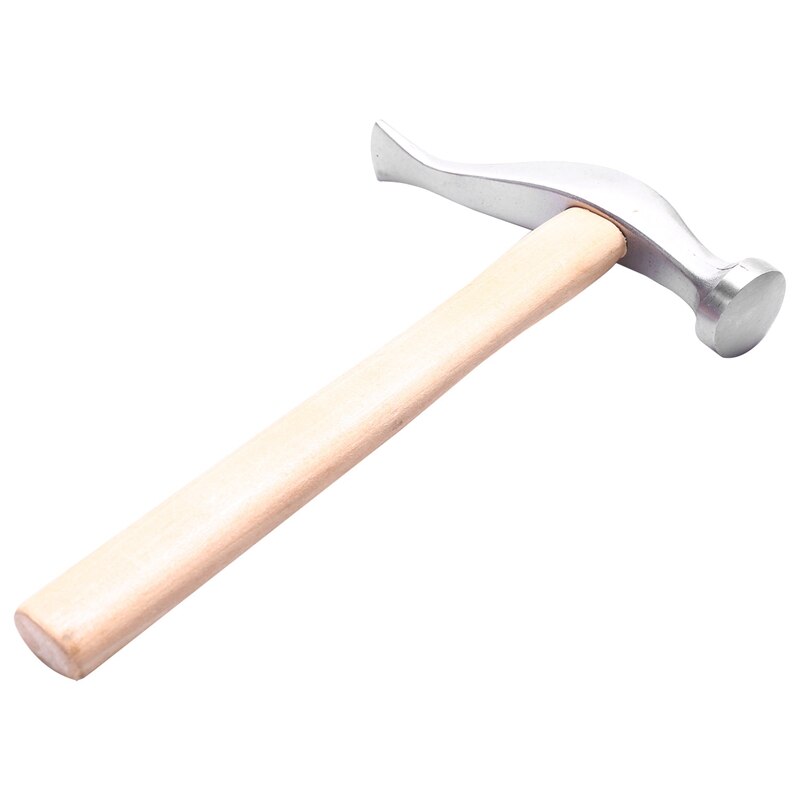 Martillo de reparación de zapatos, herramienta de reparación de calzado de cuero con mango de madera
