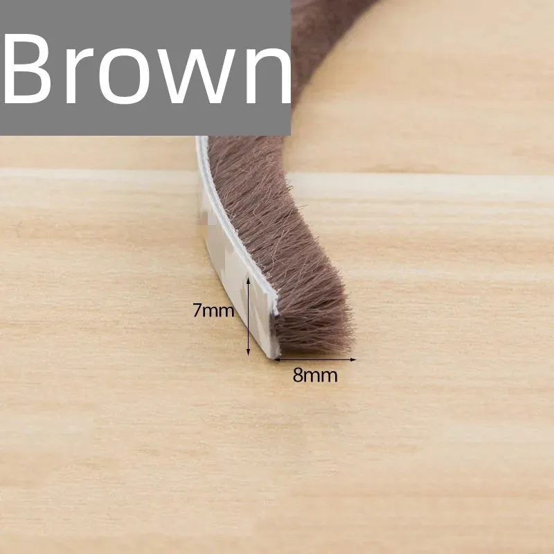 10M Self Adhesive Brush Strip Door Window Sealing Strip Door Window Windproof Dust Sound Insulation Strip Gasket Home: Silver