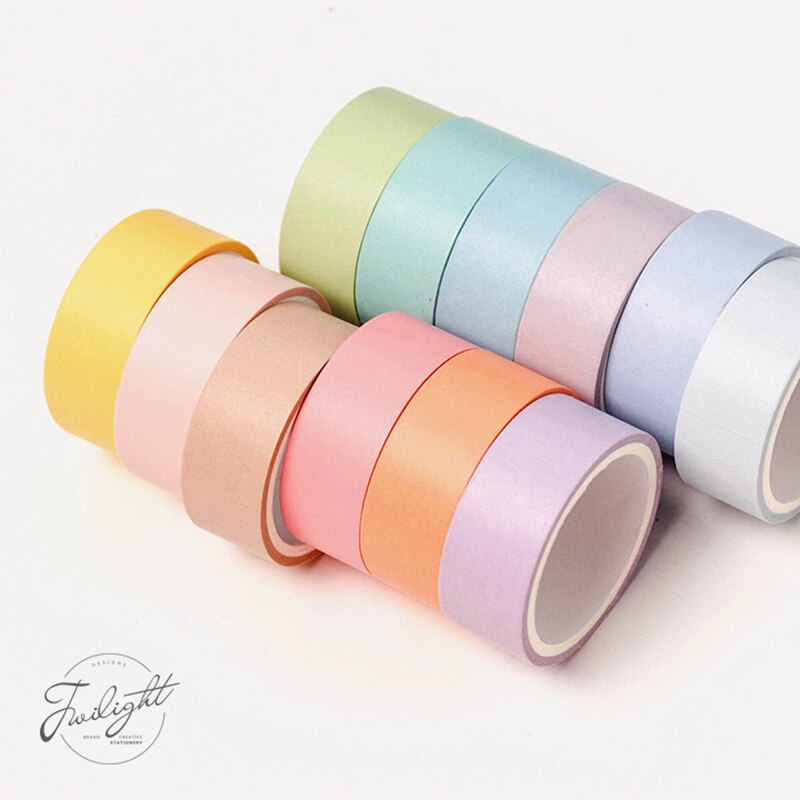 Lote de 12 unidades de cinta adhesiva decorativa de arcoíris de 7,5x3m, cinta adhesiva para decoración de cinta Washi, material diario, escolar y de oficina