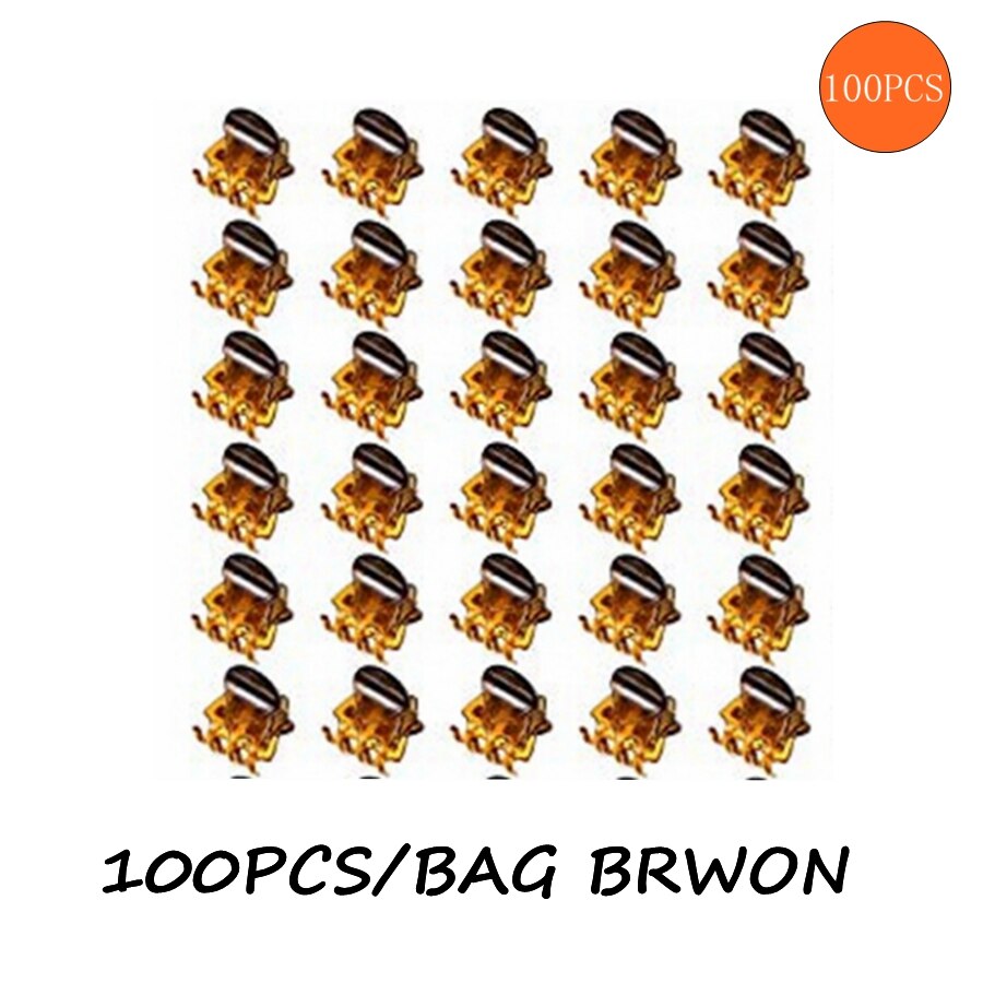 100 stuks 1.5cm/1cm zwart/bruin/transparante mini haarklemmen plastic klemmen klemmen kleine kaak voor meisjes en vrouwen, acc 101: Acc 101-100 stuks bruin / 1cm(0.39 inch)