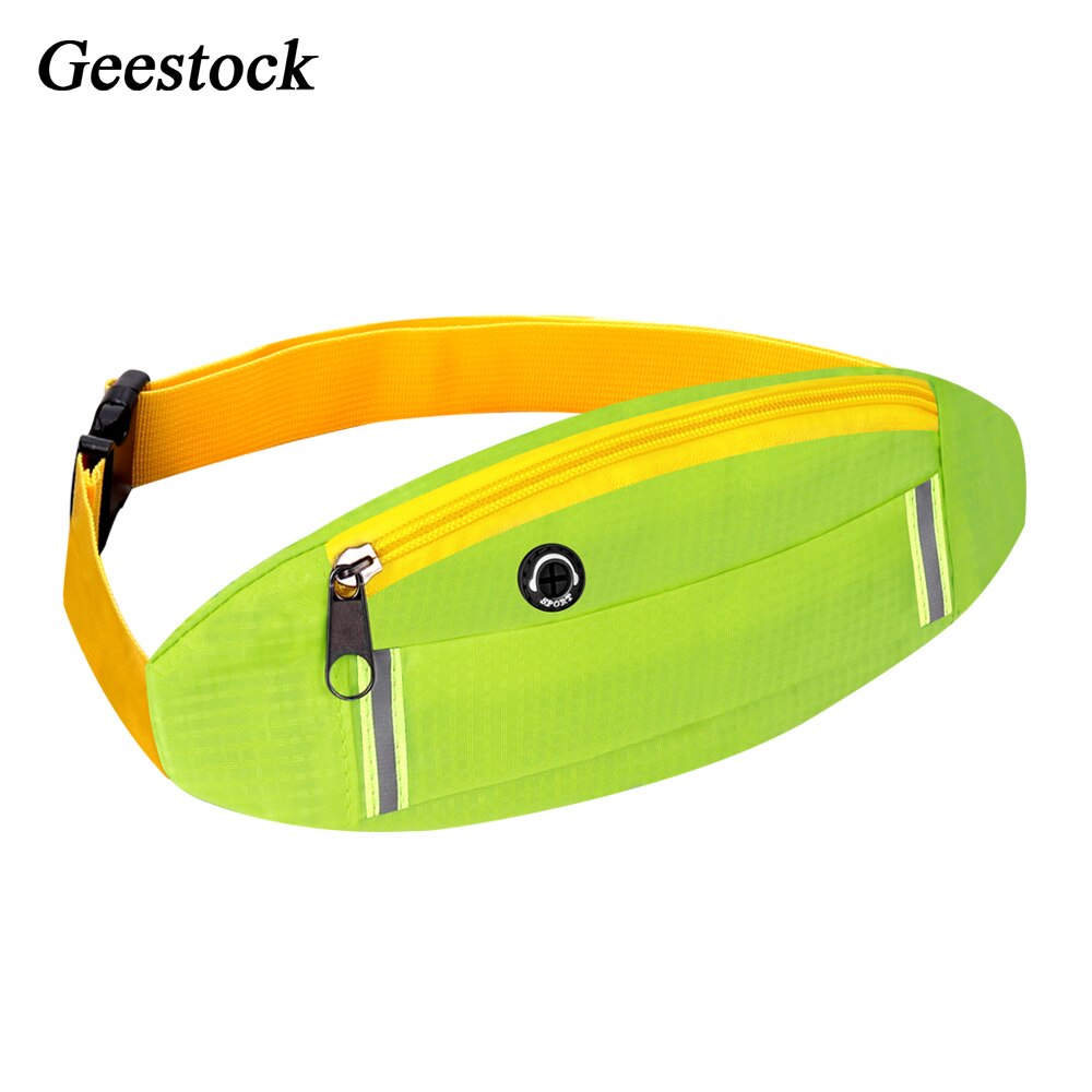 Geestock Taille Pack Reflecterende Running Heuptasje Voor Vrouwen Riemen Tassen Outdoor Sport Unisex Mode Hip Bag Phone Pouch Fietsen: Green