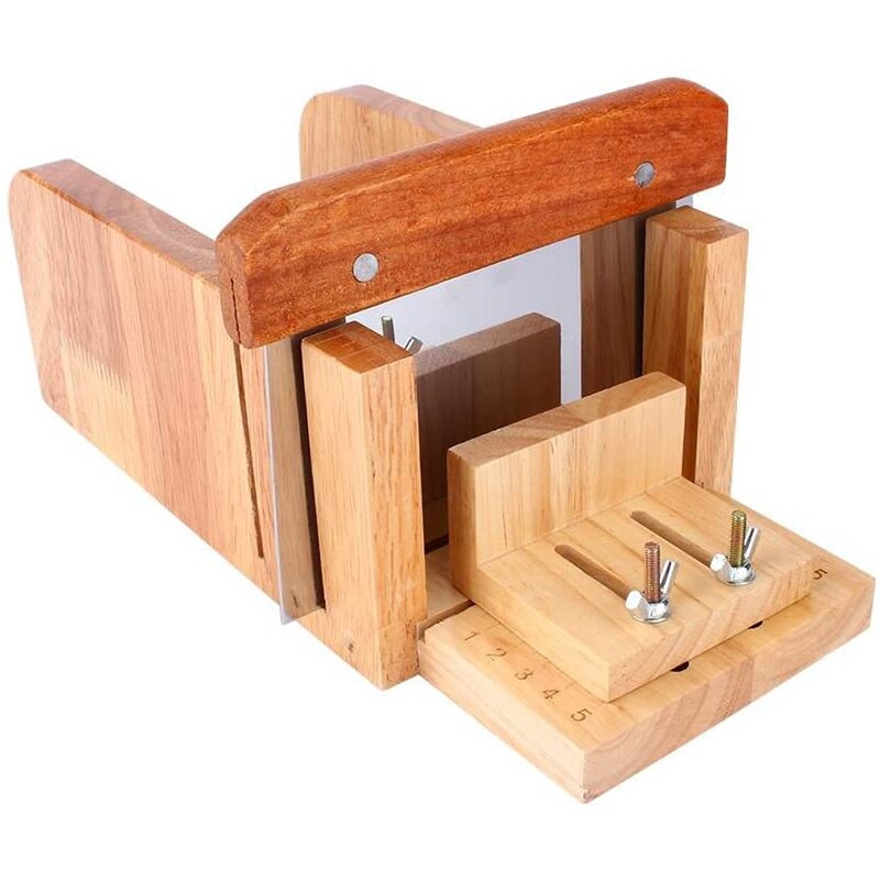 Soap Cutting Tool Set,Adjustable Wooden Soap Mold Handmade Loaf Mold Cutter Soap Making Supplies for Home Kitchen