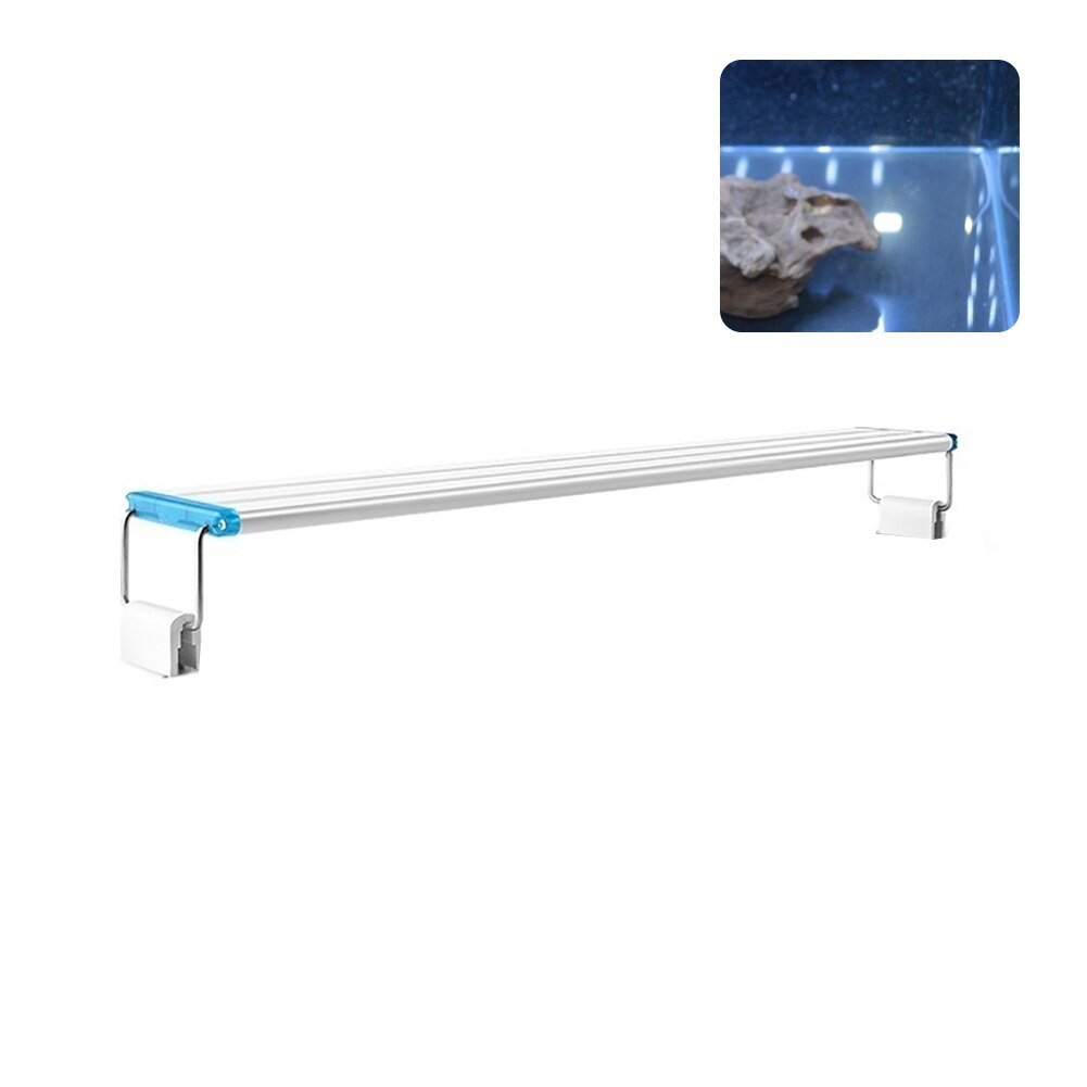 Slim Led Aquarium Licht Plant Extensible Waterdichte Clip On Lamp: White Light 48cm