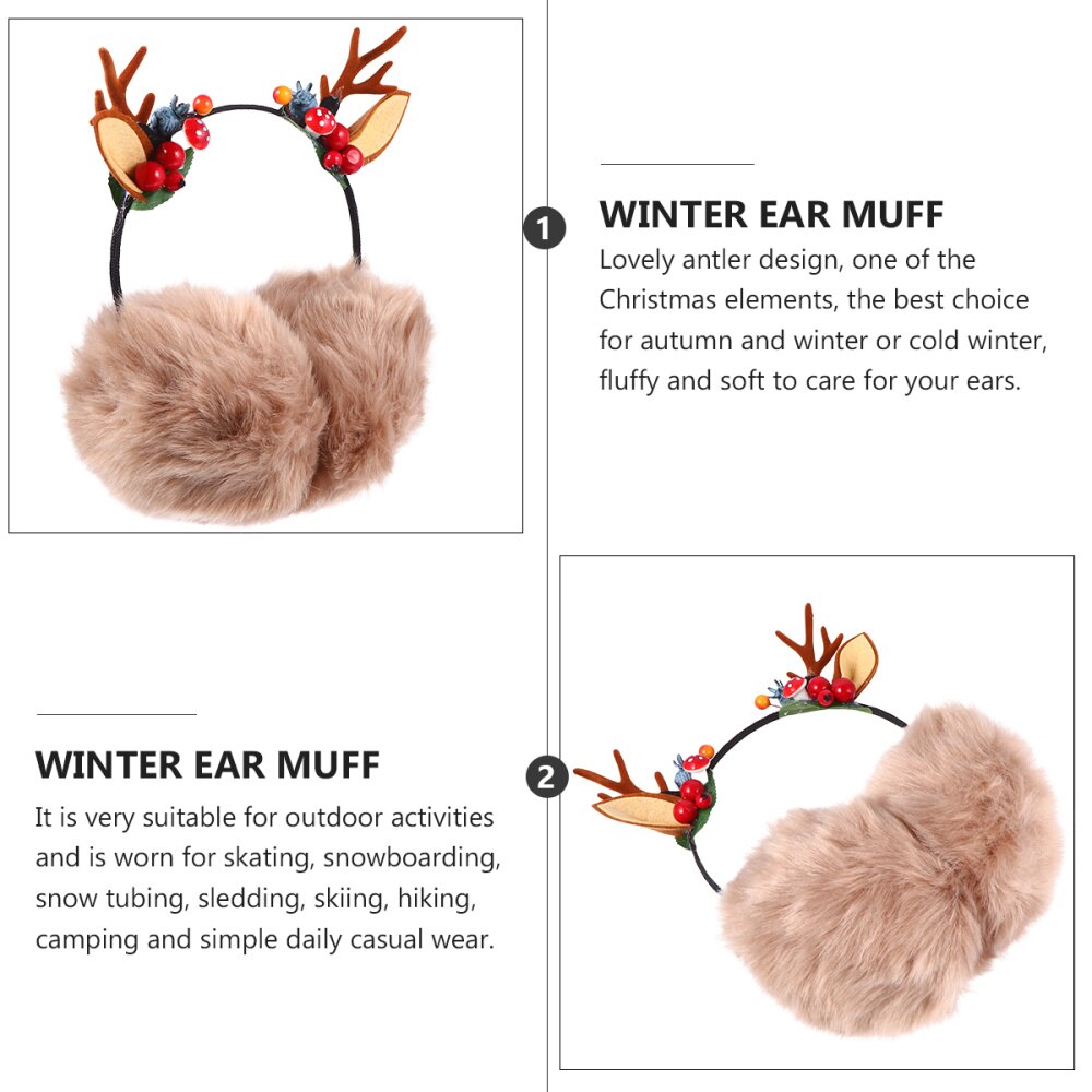 1pc tegneserie xmas ørebeskyttere vinter pandebånd varmt øre dækker sød elg hovedbeklædning