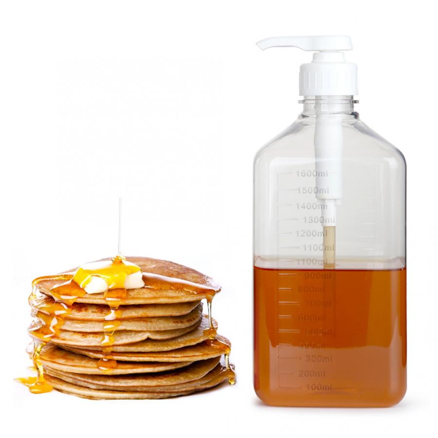 1600ml Syrup Pump Bottles Simple Press Pump Bottles Empty Syrup Ketchup Sauces Condiment Containers Squeeze Bottle