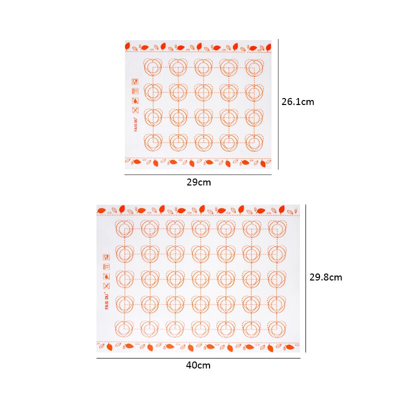 FAIS DU Macaron Silicone Baking Mat Non-Stick Cookie Pad Fondant Bakeware Oven Home for Cakes Pastry Tools Rolling Dough Mats