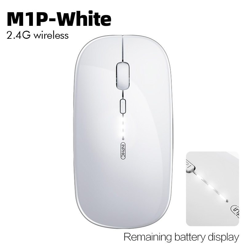 INPHIC M1Profi Kabellose Maus, wiederaufladbare leise Maus, kabellose Bluetooth-Maus mit drei Modi, Leistungsanzeige + Typ-C-Aufladung: Dunkelheit