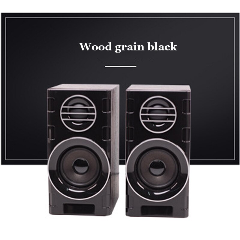 Houten 2.0 Multimedia Computer Speaker Geschikt Voor Mobiele Thuis Desktop Computer Audio Usb Mini Actieve Notebook Computer Speaker: black