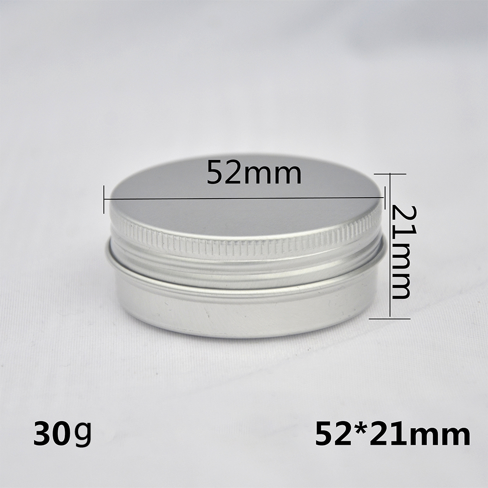 Boîte ronde vide en aluminium Portable, boîtes en métal et étain, bricolage crème argent, boîtier en aluminium, 5/10/15/20/30/50/60/80/100/110/150/200g: plastique / GRIS FONCÉ