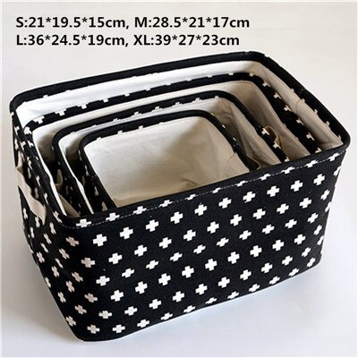 Panier de rangement pliable imprimé croix fulllove noir sml xl pour vêtements, papeterie, jouets, rangement et organisation de la maison: L noir