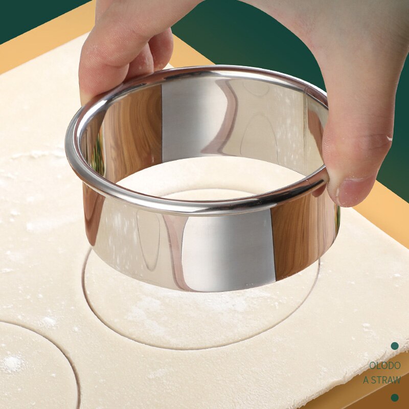3Pcs Portable Dumplings Cutter Mould Cookie Pastry Maker Stainless Steel Dough Cutting Tool Round/Flower Shaped Kitchen Gadgets