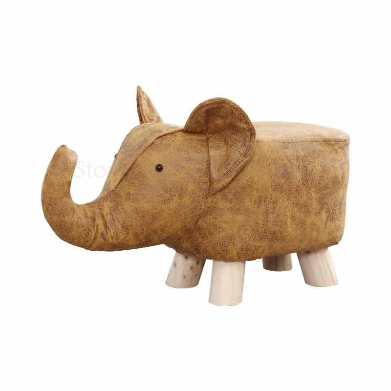 Tegneserie elefant sko skammel fodskammel massiv træ skammel hjem børn dyr sofa skammel
