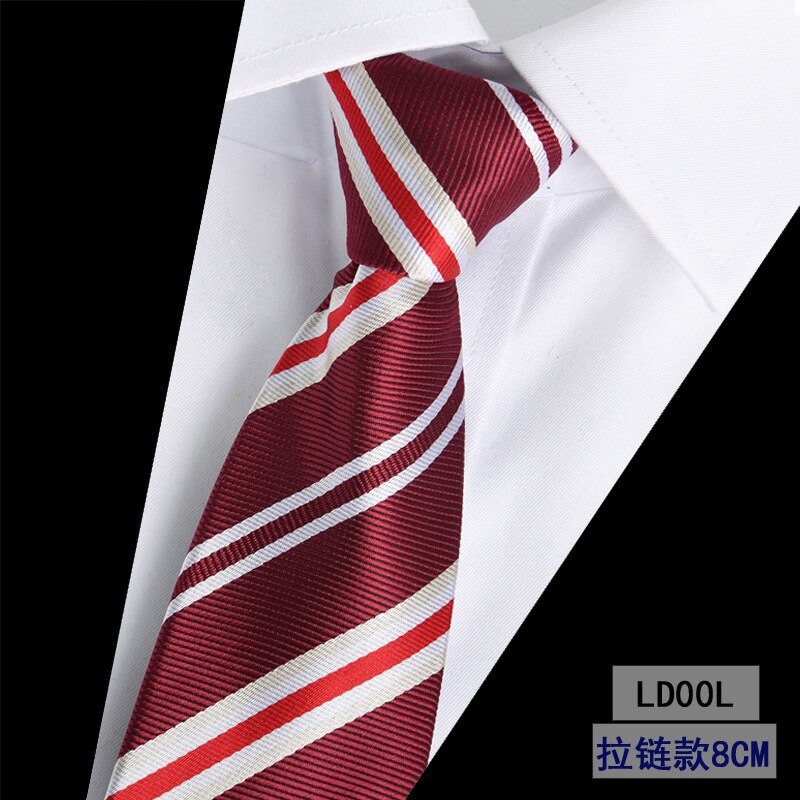 Cravatta con cerniera da uomo pigra 8CM cravatta a righe articoli tutto'ingrosso per le imprese