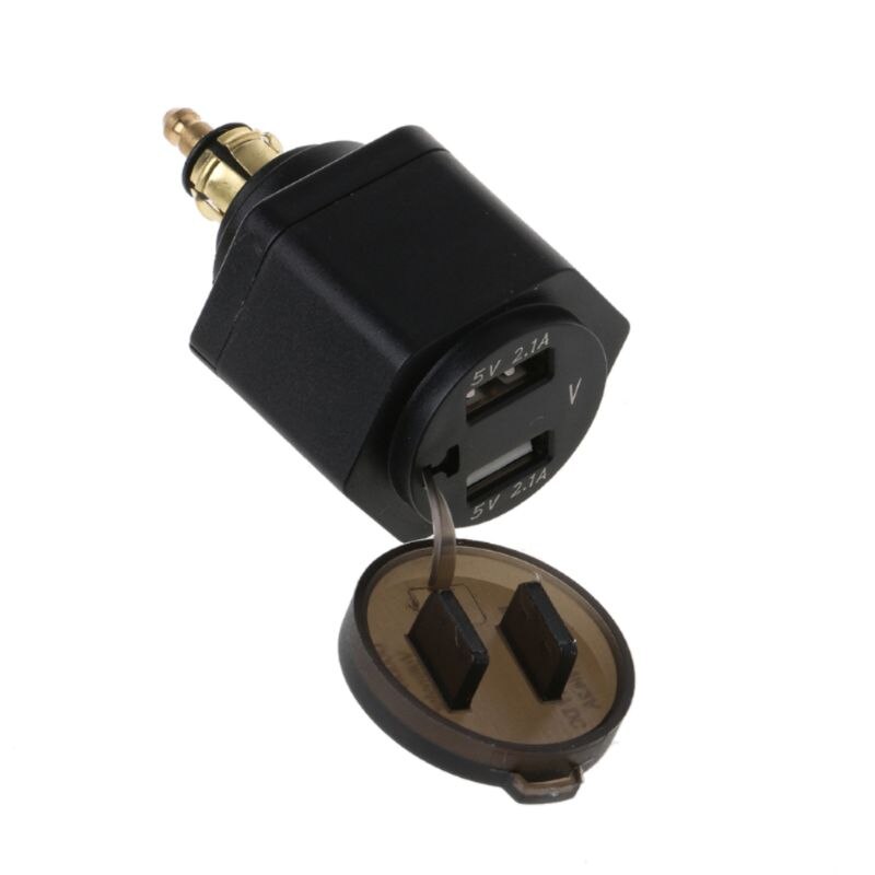Hella Din Plug 12V Motorfiets 2.1A Dual Usb Charger Met Led Voltmeter Power Adapter Voor Bmw Triumph Ducati Motor