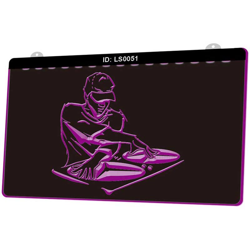 Ls0051 dj jockey disco muziek 3d graveerbare led lichtborden meerdere kleuren gratis verkoop