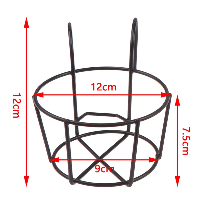 3Sizes Garden Supplies Outdoor Hanging Basket Plant Iron Racks Fence Balcony Round Flower Pot Decor 16*13*9cm