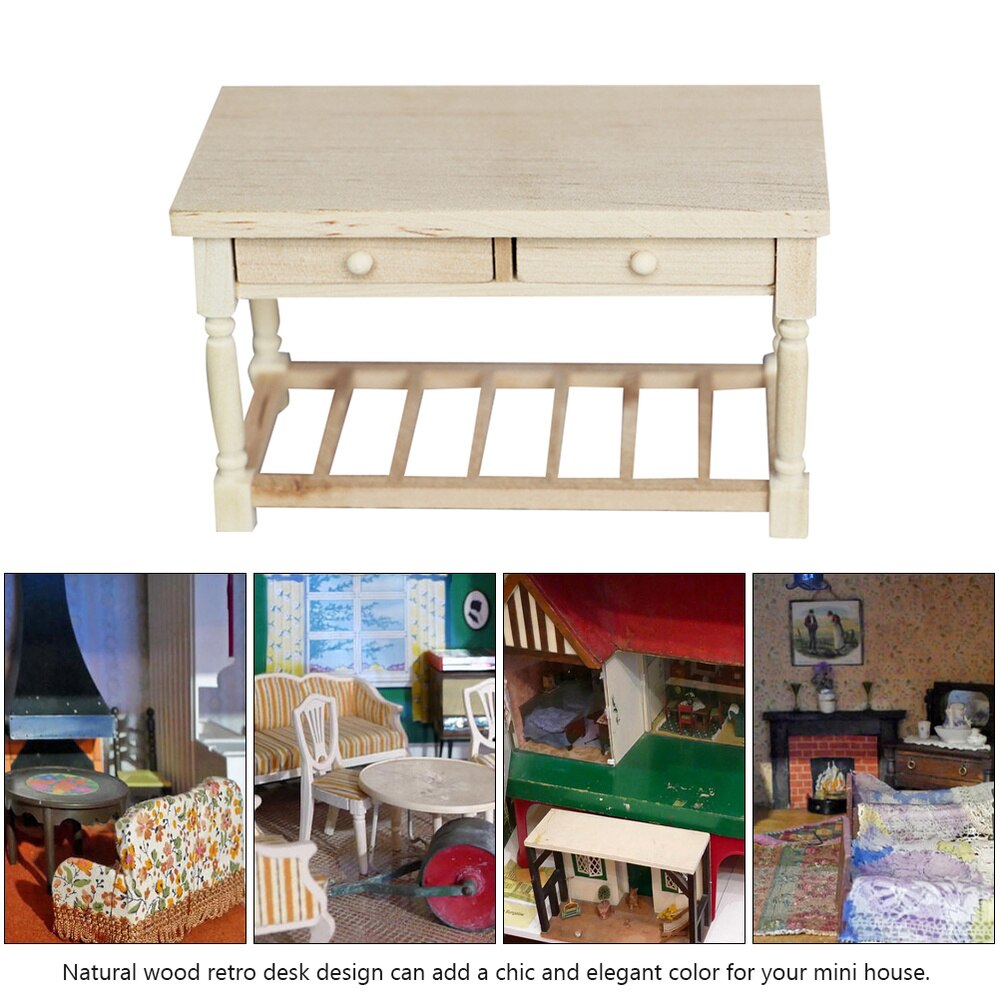 Miniatuur Bureau Model Houten Mini Bureau Simulatie Meubels Mini Huis Decoratie