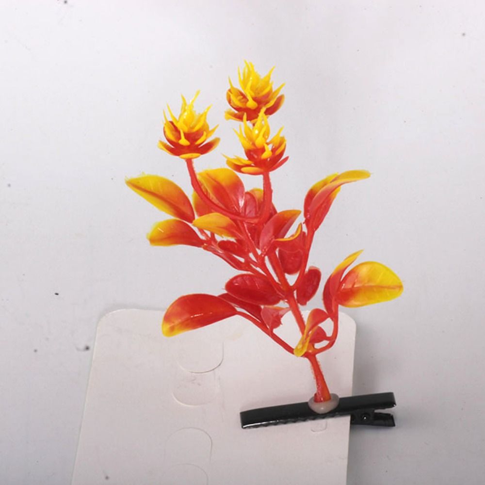 1Pair Simulation Bean Sprout Hair Clip Cherry Butterfly Flower Plant Hairpins Hair Accessories Funny Cartoon Duckbill Clips: Champagne