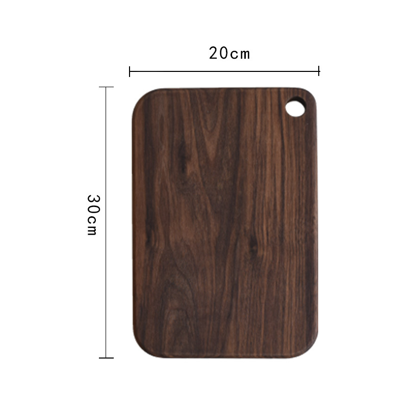 Tabla de corte de cocina de madera entera de nogal negro, tabla para cortar fruta de madera sólida, bandeja para cortar carne y pan: 30x20CM